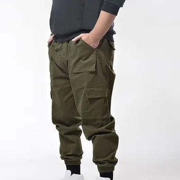 MFERLIER Jesen Pomlad moške hlače 5XL 6XL 7XL Pas 150 cm Teža 150 kg Dolge hlače moški 2 barvi