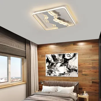 Minimalism Pravokotnik Aluminija Sodobni Led stropne luči za dnevno sobo, spalnica Krog 85-265V Beli Barvi Stropna Svetilka Napeljave