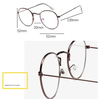 Moda očal okvir Klasičnih Krog Žensk Kovinski okvir Optičnega Stekla Pregleden Računalnik ovalne očala okvir Branje