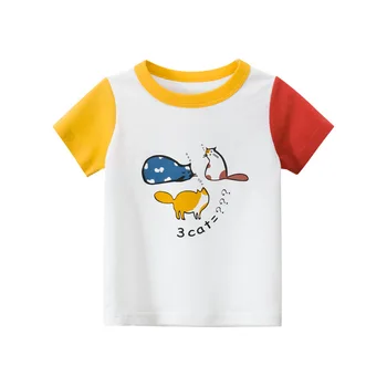 Moda za Dekleta T-shirt Otrok Kratkimi Rokavi Belo Tees Za Fante Baby Otroci Bombaž Vrhovi Za Dekleta, Obleko 3 4 5 6 7 8 Let