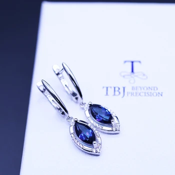 Modri topaz uhan mq 5*10 2.3 ct resnično lep gemstone nakit 925 sterling silver za ženske tbj spodbujanje