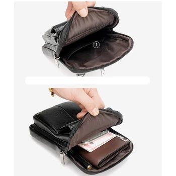Moška Torba Mehko PU Materiala, Multi-Funkcija Žepi Visoke Kakovosti Lepe Mobilnega Telefona Kreditne Vrečko za Shranjevanje Pasu Paketi