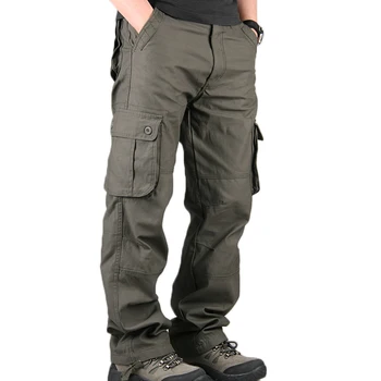 Moške Cargo Hlače Mens Priložnostne Multi Žepi Vojaške velikosti 44 Taktične Hlače Moški Outwear Vojske Ravne dolge hlače, Dolge Hlače