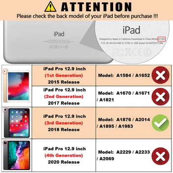 MTT 2018 Tablični Primeru Za iPad Pro za 12,9 palčni 3. Gen S Svinčnik Imetnik PU Usnja Flip Stojalo Pokrov Zaščitni Funda A1983 A1895