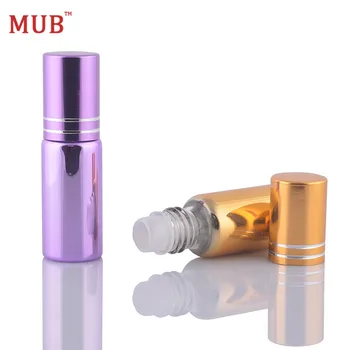 MUB - 5ml 100 kozarcev/veliko Barvnih UV Stekla Roll na Steklenice Za Eterična Olja, Parfumi, Steklenica Prazna Kozmetika Posodo Potovanja Vzorec