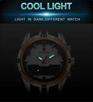 NAGRADA Vojaške Športne Mode za Moške Gledajo LED Zaslon Luksuzni Quartz uro Ura Silicij Band Watch Relogio Masculino Zapestje