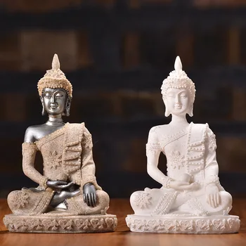 Narava Peščenjak Indija Kip Bude Na Tajskem, Fengshui Sedi Buda Kiparstvo Ornament Meditacija Miniaturne Figurice HomeDecor