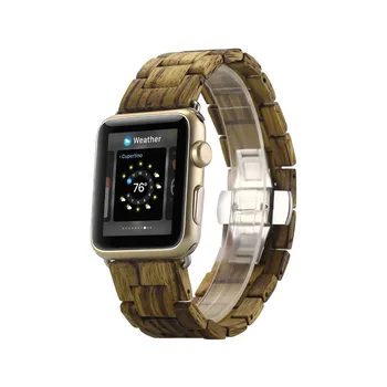 Naravne Lesene trak Za apple watch band 42mm/38 mm iwatch zapestnica pasu Retro watchband Metulj apple gledati serije 4 3 5 jv 6