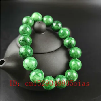 Naravni Green Jade Jasper Kroglice Elastično Zapestnico Čar Smaragdno Nakit, Modni Dodatki, Vklesan Amulet Darila za Ženske, Moške