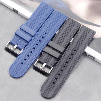 Naravni silikonski trak za moške gledajo traku sponke accessories22mm dame športnih nepremočljiva mehke gume watch trak