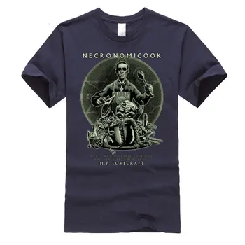 Necronomicook Lovecraft Cthulhu Tshirt Poceni Moda za Moške Natisnjeni T-Shirt Čistega Bombaža Udobno Tee-Majice Christams Dan