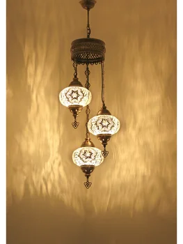 Neverjetno turški Lestenec, mozaik, ki visi Maroški letnik obesek lampshade stekla luč strop