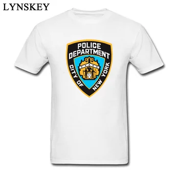 New York Oddelek Logo Majica s kratkimi rokavi Moški Funky Slim Fit Čistega Bombaža Vrhovi Tees Smešno Skupine Tshirt Moški