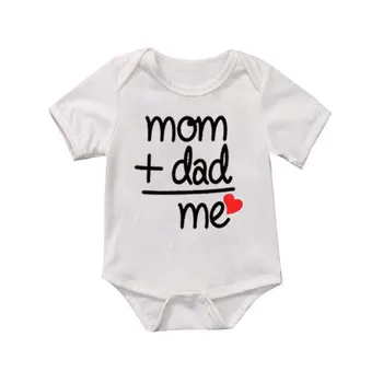 Newborn Baby Girl Boy Oblačila Kratek Rokav Obleke Kostum Pismo Tiskanje Baby Romper Malčke Baby Boy Girl Onesie Jumpsuit 0-6M