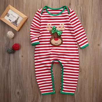 Newborn Baby Toddler Fant Dekle Jelenov Božič Romper Jumpsuit Obleka, Božič, Oblačila, Obleke 0-24M