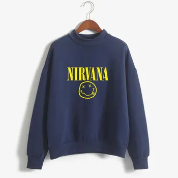 Nirvana Sweatshirts Hip Hop Vrhovi Hoodie Oversize Harajuku Kpop Ženske Hoodies Long Sleeve Hooded Ženske Nosijo Roza Vrhovi