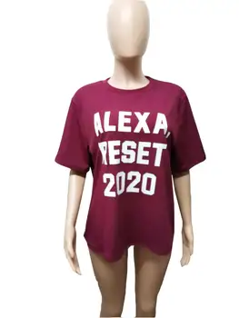 Novi slog leta 2020 je velik hit za ženske z velikimi velikosti, monogram t-majice, krog vratu in kratkimi rokavi