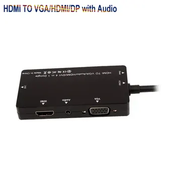 Novo HDMI Converter 4 v 1 Zaslon Displayport HDMI Za Avdio DVI/VGA/HDMI Video Kabel Za HDTV Večpredstavnostna LED Projektor