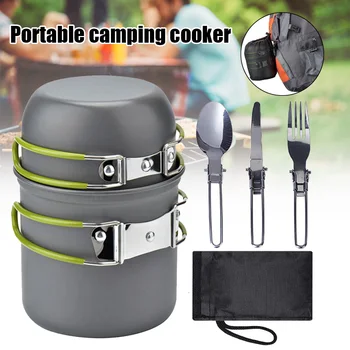 Novo Prenosno Camping Kuhinjskih Pripomočkov Komplet Piknik Na Prostem Pohodništvo Kuhanje Lonci, Pribor Set S66