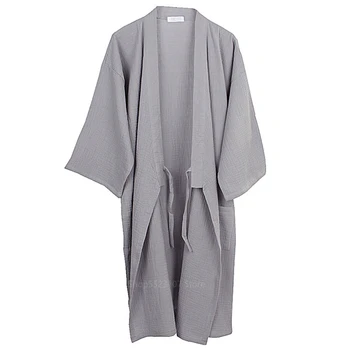 Odraslih Japonski Slog Tradicionalnih Kiimoono Pižamo Trdna Bombaž Sleepwear za Ženske, Moške Haori Yukata kopalni plašč Domov Oblačila