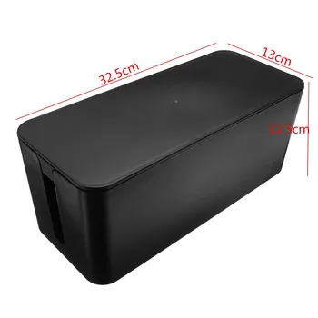 Odstranljiv Kabel, Škatla za Shranjevanje 32.5 x 13 x 12,5 cm Pokrov Črno Bel Design Priročno Stikalo Zaščito Varnosti Toplote Emisije