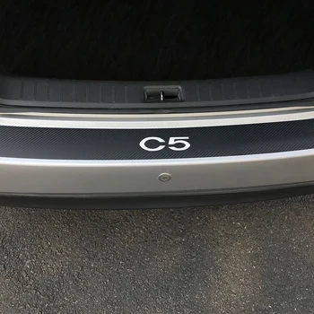 Ogljikovih Vlaken Zaščitnik Auto Dekor Nalepke Avto Zadnji Odbijač Varovala Vinilne Nalepke Za Citroen C4 C1 C5 C3 in C6 C-ELYSEE VTS Opremo