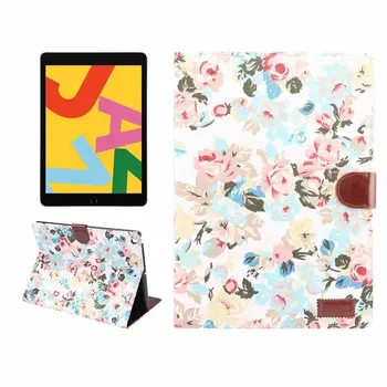 Ohišje Za iPad 10.2 2019 Kritje Smart usnje, tkanine, tkanine, cvet tablet Stojalo ohišje za iPad 7. Generacije 10.2-inch primeru
