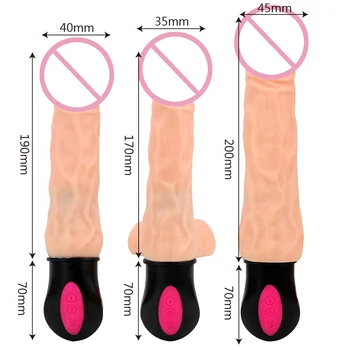 OLO 12 Načinu Ogrevanja Ženska Masturbacija Realističen Dildo, Vibrator Vagina Massager Upogljivi Fleksibilno Silikonsko Sex Igrače za Ženske