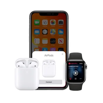 Original Apple AirPods 2. Bluetooth Slušalko z Brezžično Polnjenje Primeru za iPhone, iPad in Mac Apple ura