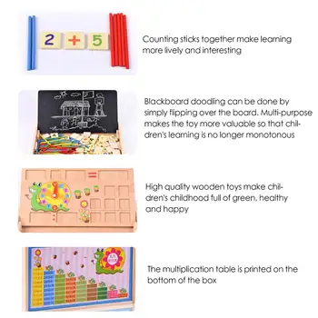 Otroci Matematičnega Izobraževanja Lesene Igrače Slika Bloki Štetje Palice Ura Tablo Za Risanje Multi Matematike Učenje Box Set