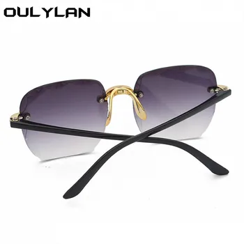 Oulylan Ženske Rimless sončna Očala Luksuzni Kvadratnih sončna Očala Ženska Moda Prevelikih Očal Roza Gradient Odtenki Očala UV400