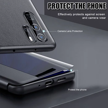 Pametno si Ogledate Flip Cover Usnje Telefon torbica Za Huawei P30 Pro lite P20 P 30 20 P30pro P20pro 20pro 30pro Okno Slim Funda Težko