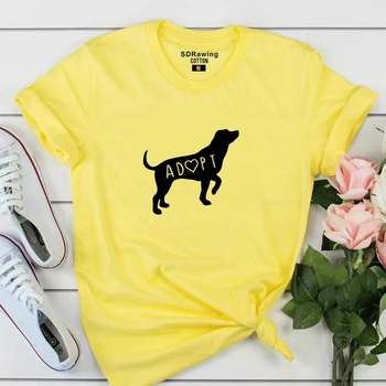 Pes Sprejetje T Shirt Tee Ženska Ženske Doggy Dama, Fant, Kuža Smešno Humor Darilo Prisotna obožujem Pse Pet Sprejetje Rescu