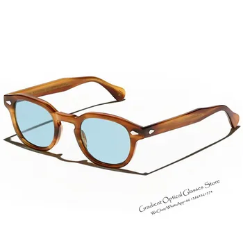 Pirat Kapitan Johnny Depp Lemtosh Očala Acetat Letnik Ovalne Polarizirana sončna Očala UV400 Moški Ženske Retro Vožnjo sončna očala