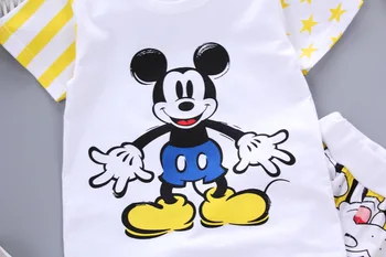 Poletje Malčke Baby fantje Kompleti Oblačil Risanka Mickey fantje top T-shirt Hlače 2pcs Obleke Otroci Oblačila Moda Obleke Šport
