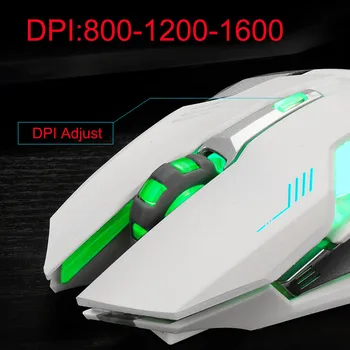 Polnilna X7 Brezžični Tiho LED Osvetljen USB Optični Ergonomska Gaming Mouse_KXL0713
