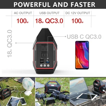 Portable Power Postaja Solarni Generator z 3x1 AC Vtičnice Sončne Mobilne Litij-ionska Baterija za Zunanjo RV/Van Kampiranje
