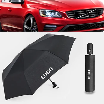 Povsem Samodejno Poslovanja Krovne Z Avto Logotip Za Volvo Auto Emblem Dež Dežnik Bumbershoot Moških Dežnik Suncobran Black 2020