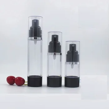 Prazno 15ML 30 ML 50 ML Spray Črpalka Brezzračnim Steklenico Plastike, Prozorni Ličila Embalaža Prenosni Brezzračnim Črpalka Steklenico z Jasno Pokrov