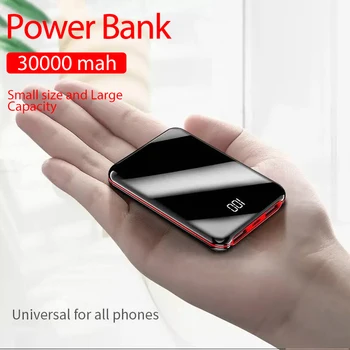 Prenosni Mini 30000 MAh Moči Banke Za Vse Mobilni Telefon Moči Banke Pover Banka Polnilnik 2 Vrata USB Zunanje Baterije Poverbank