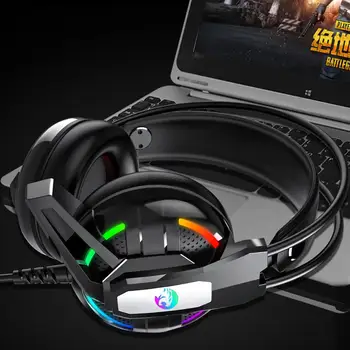 PS4 Gaming Slušalke 4D Stereo RGB svetlobe Slušalke in Video Igre, Slušalke z Mikrofonom za Nov Xbox En/Laptop/PC Tablični računalnik Gamer