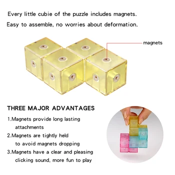Qiyi Magnetna Kocka Magic Cube Manget Uganke Čarobne Kocke Izobraževalne Kocka Uganka Igrače Za Otroke, Igrače Za Odrasle Antistress