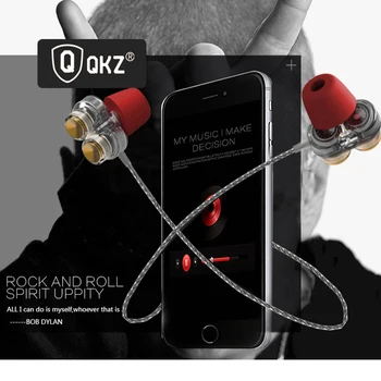 QKZ KD7 Žične Slušalke Dvojno Voznik Šport Slušalke 3.5 mm Bass sistem Stereo Slušalke Z Mikrofonom Glasbo, Slušalke Za Xiaomi Redmi