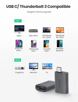 Razhroščevalne simbole USB C do HDMI je združljiv Adapter 4K 60Hz Tip C do HDMI je združljiv vmesnik Za MacBook Pro 2018 Samsung S8 S9 Strele