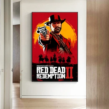 Red Dead Redemption 2 Filmski Plakati HD Tiskanja Platno Slikarstvo Sodobnih Film Wall Art Cuadros Slike za Dnevna Soba Dekoracijo