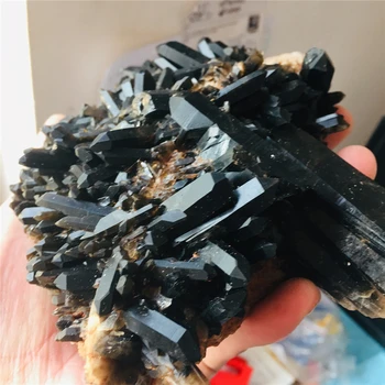 Redki black crystal grozdov mineralnih osebkov reiki healing naravnih gem collection Brezplačna dostava
