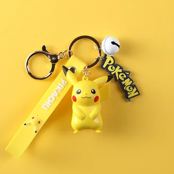 Resnično Pokemon Akcijska Figura, Pikachu Keychain Pokémon Keychain Squirtle Psyduck Keychain Model Avtomobila Keychain