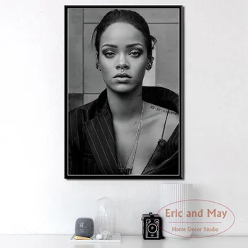 Rihanna Pop Glasbe, Pevka Zvezdnik Hip Hop Umetnosti Slikarstva Letnik Platno Plakat Steno Doma Dekor
