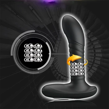 Rotacija Analni vibrator masturbator za moške Realističen Dildo, Vibrator Butt Plug Prostate Massager Analne Kroglice Sex Igrače za Ženske