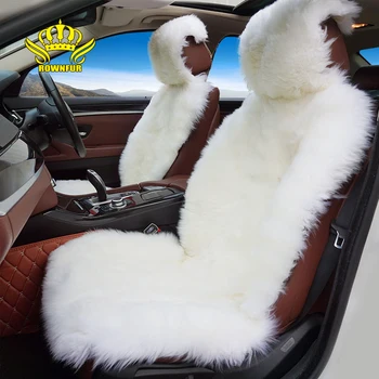 Rownfur Naravnega krzna Avstralske ovčje kože avtomobilskih sedežnih prevlek univerzalna velikost sedeža kritje za oprema avtomobile 2016 D001-B
